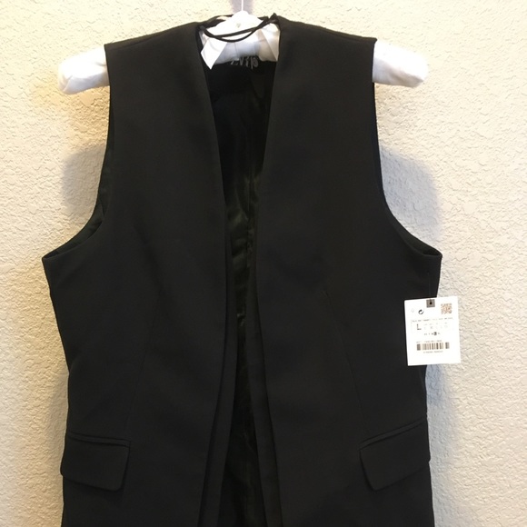 long black gilet zara